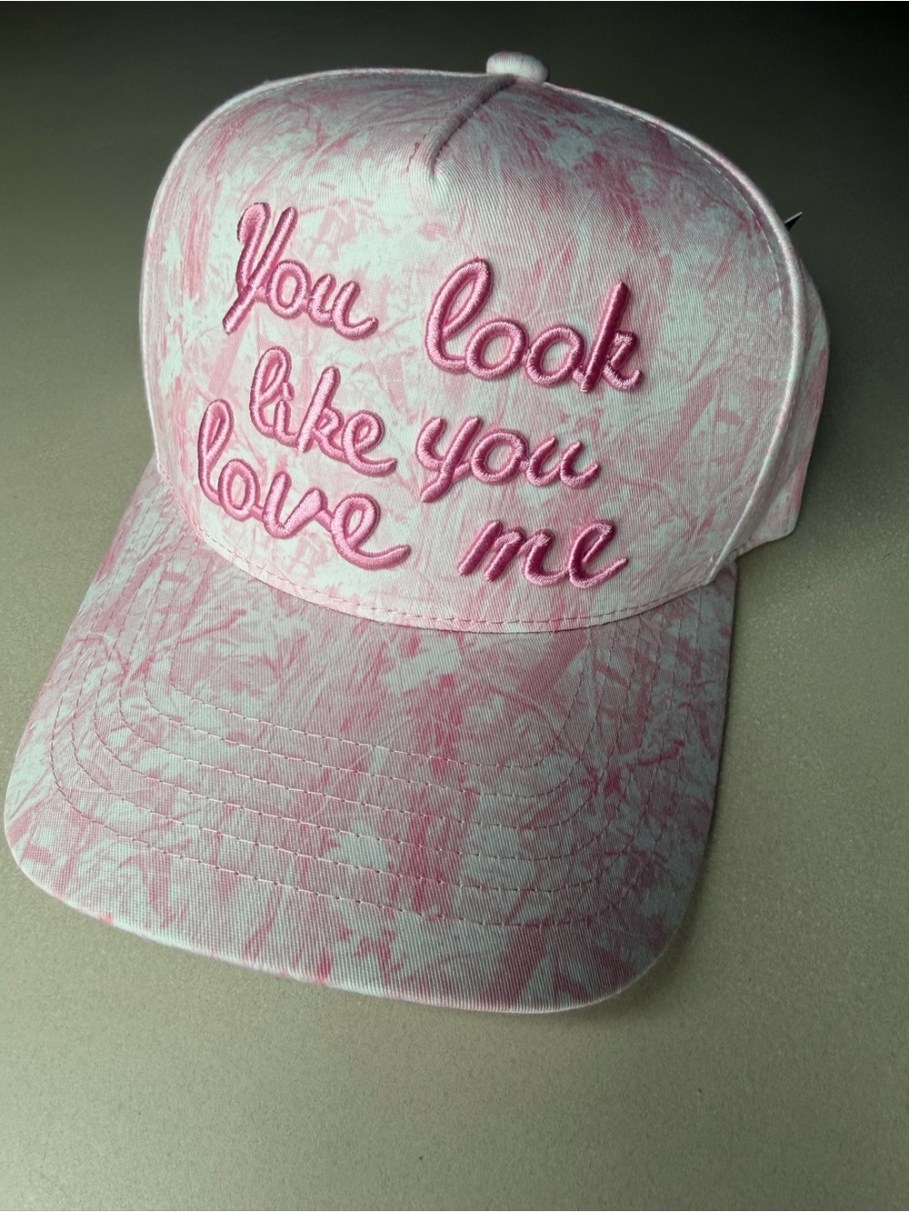 Pink Embroidered 'You Look Like You Love Me Women Baseball Cap